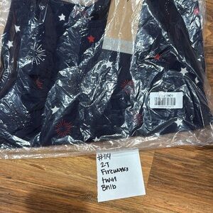 Kyte BABY Fireworks Print Kids Dress - Navy and Red